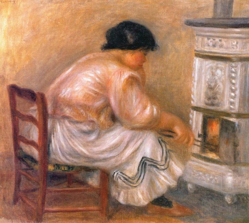 Pierre-Auguste Renoir Femme au coin du poele Sweden oil painting art